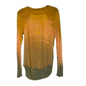 Raquel Allegra Rayon Tie Die Ombre Gauzy Raw Hem Top Artsy Sz SM (Raquel 0)